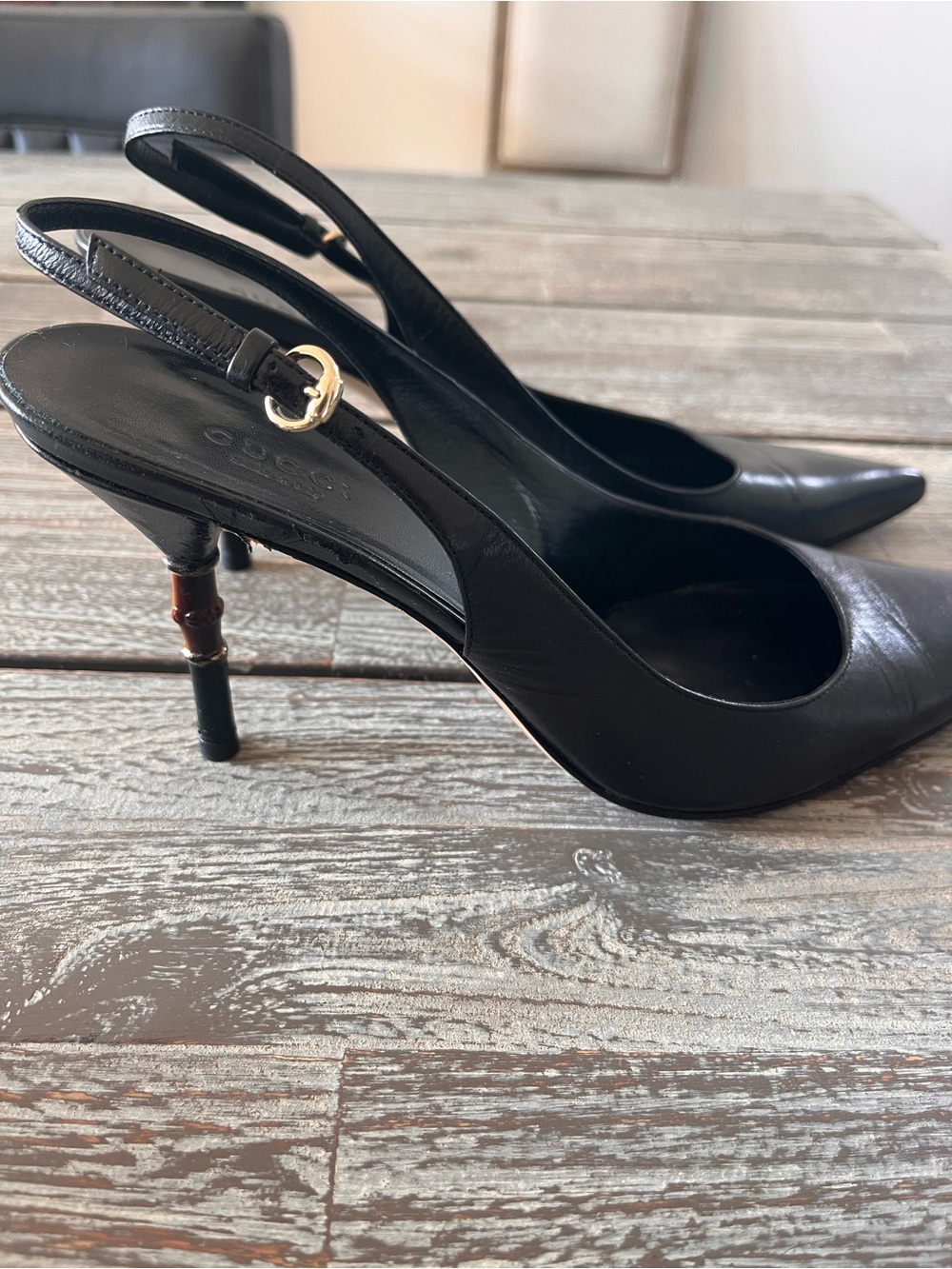 GUCCI slingback heels, size 9.5.